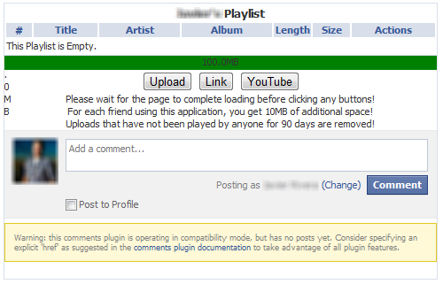 Facebook Music Player